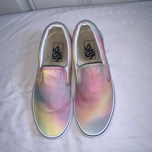 Vans Slip-On Sneakers in Pastel Rainbow Tie-Dye - Picture 3 of 6